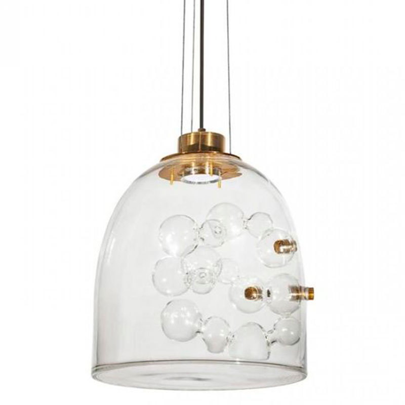 Подвесной светильник Lamps Inside Bubbles side bell Золотой Прозрачный в Саратове | Loft Concept 