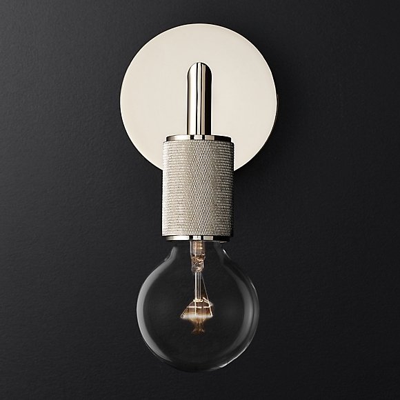 Бра RH Utilitaire Single Sconce Silver Никель в Саратове | Loft Concept 