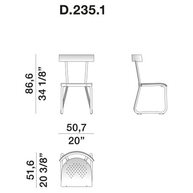 Дизайнерский стул из алюминия Gio Ponti D.235.1 Chair в Саратове