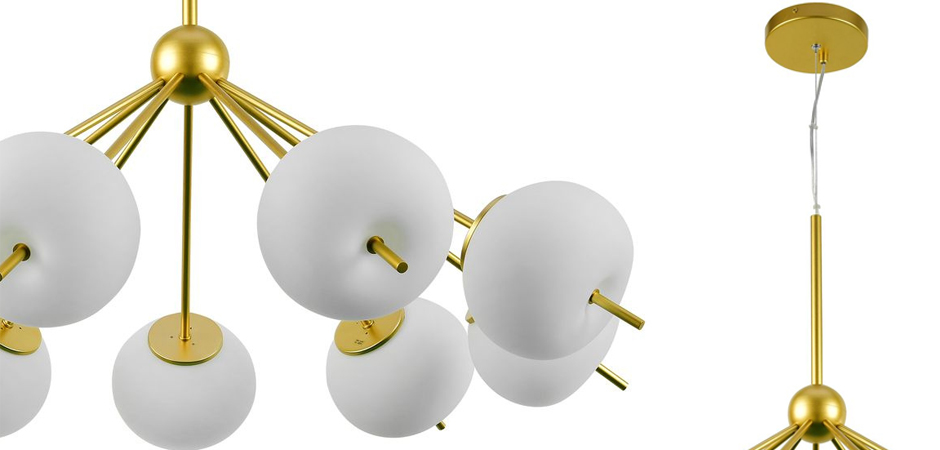 Люстра White ball brass Louise 9 Люстра White ball brass Louise 9 - Loft-Concept в Саратове