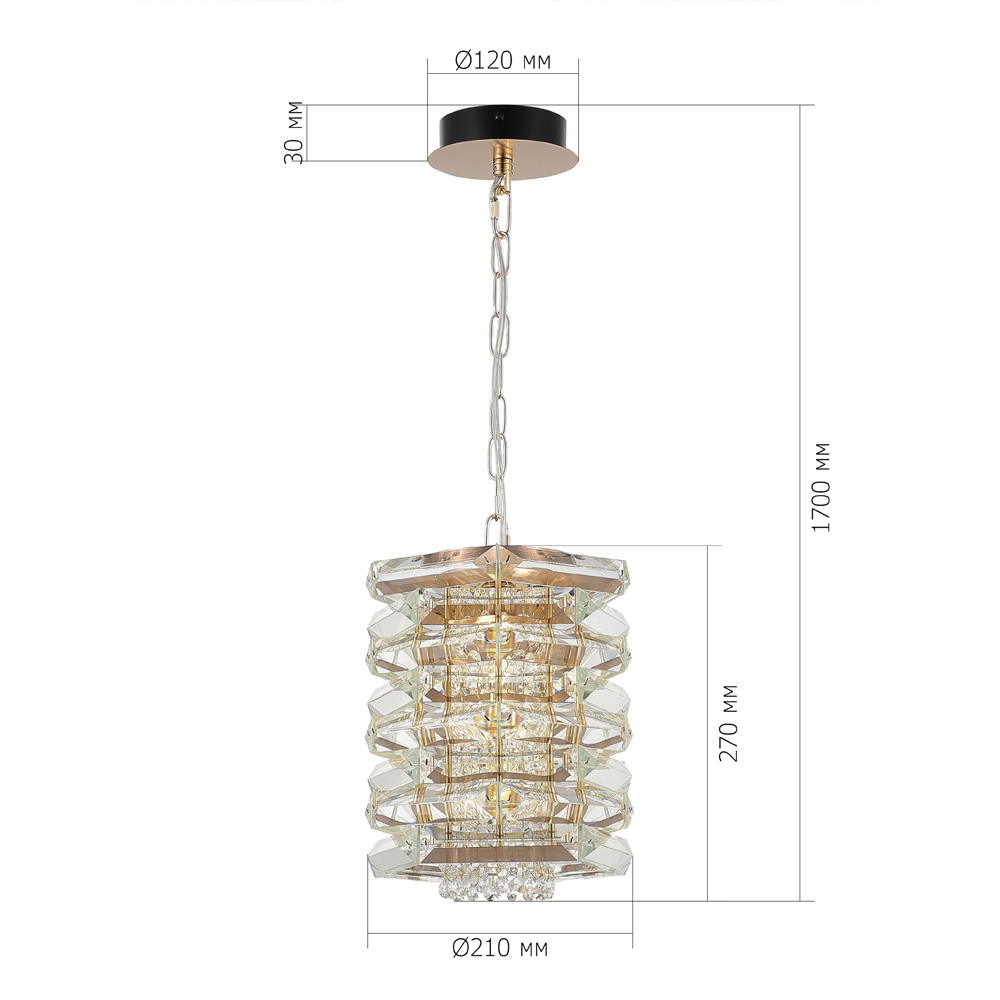 Подвесной светильник в классическом хрустальном обрамлении Light Garland в Саратове