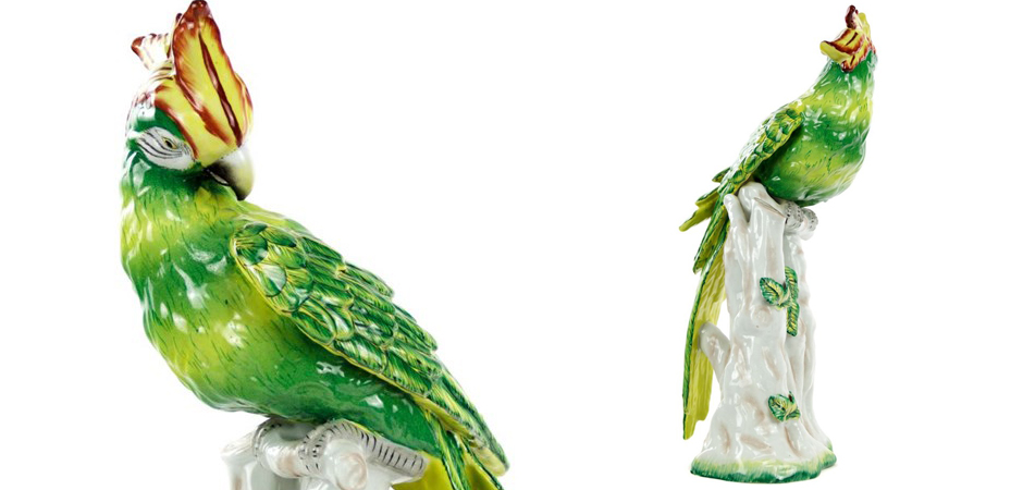 Статуэтка Porcelain Green Parrot Статуэтка Porcelain Green Parrot - Loft-Concept в Саратове
