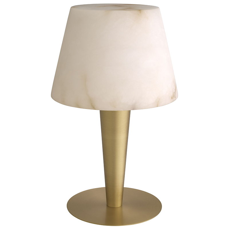 Настольная лампа Eichholtz Table Lamp Scarlette Бежевый Белый Мрамор Bianco Латунь в Саратове | Loft Concept 