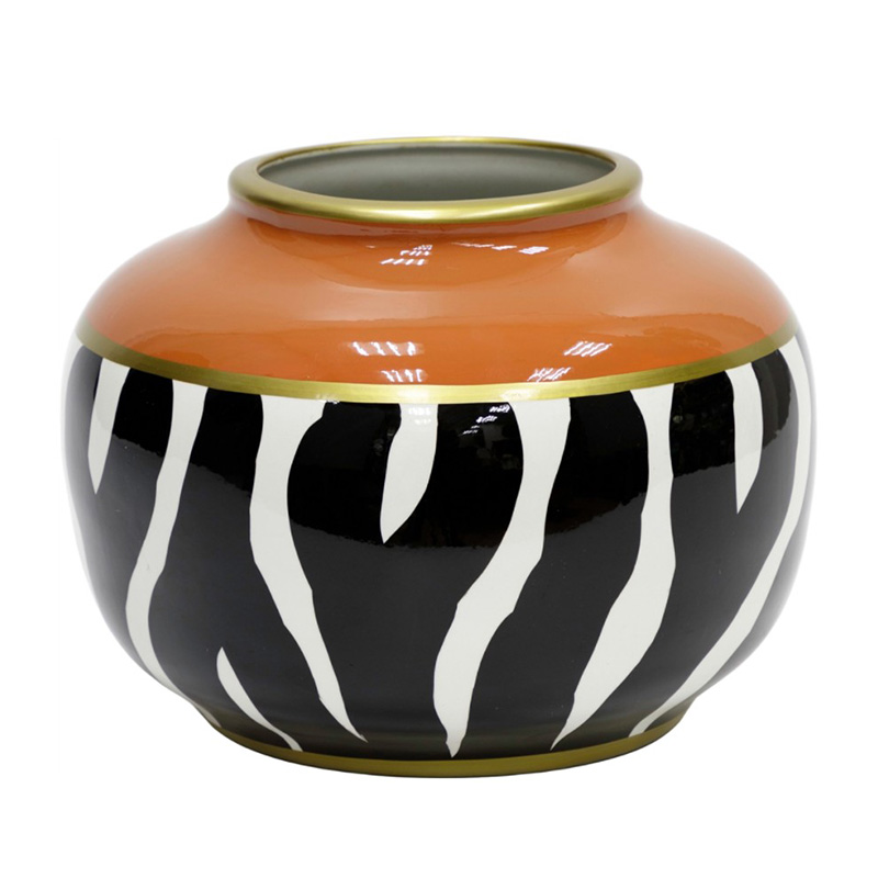Ваза Beata Vase Белый Черный Золотой Оранжевый Ваза Beata Vase Белый Черный Золотой Оранжевый в Саратове | Loft Concept