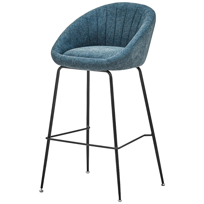 Барный стул Alberto Bar Stool Blue Черный Голубой пастельный в Саратове | Loft Concept 