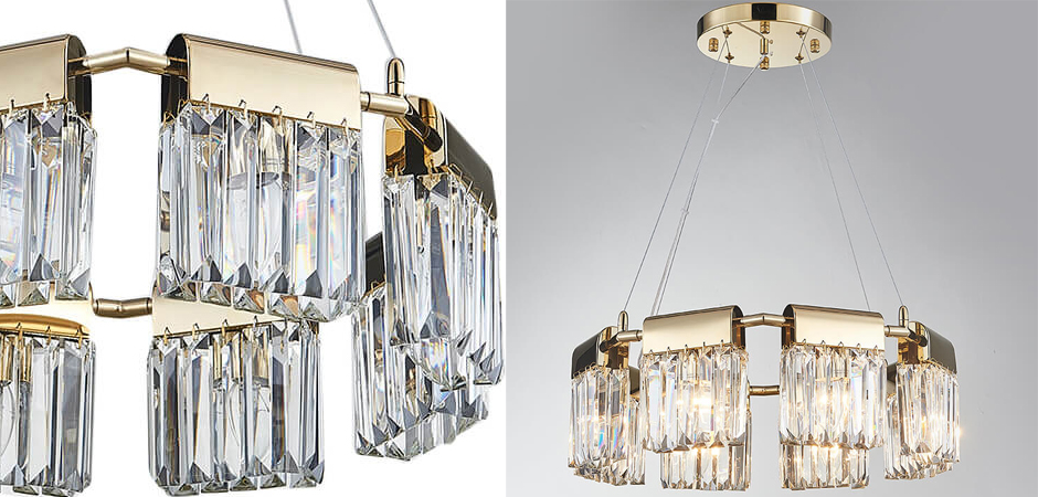 Люстра Crystal Pendants gold 8 Люстра Crystal Pendants gold 8 - Loft-Concept в Саратове
