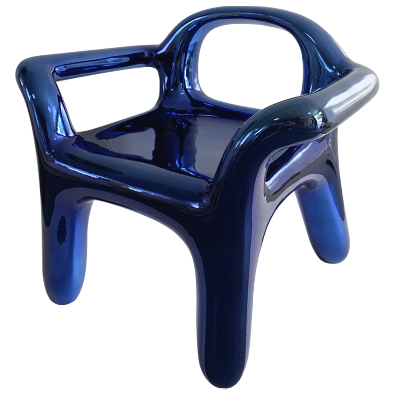 Кресло Deep Blue Metallica Shine Armchair Синий в Саратове | Loft Concept 