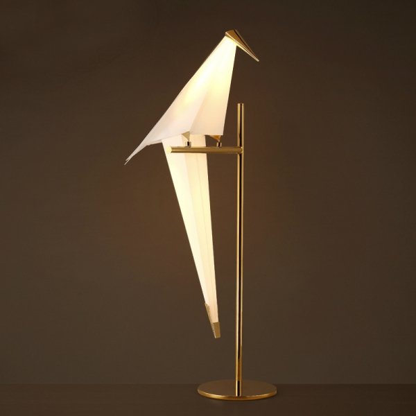 Настольная лампа Origami Bird Table Lamp Золотой Бежево-серый Настольная лампа Origami Bird Table Lamp Золотой Бежево-серый в Саратове | Loft Concept