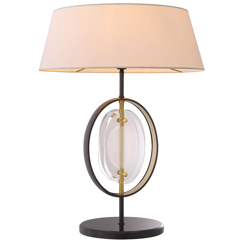 Настольная лампа Eichholtz Table Lamp Vincente Черный Золотой Кремовый Прозрачное Стекло в Саратове | Loft Concept 