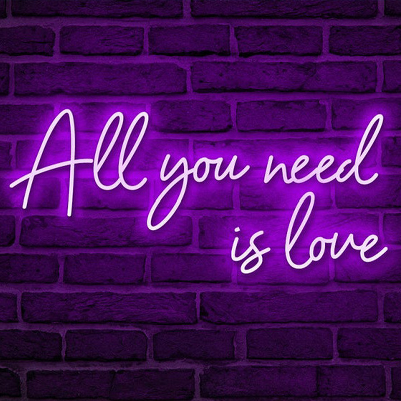 Неоновая настенная лампа All You Need is Love Neon Wall Lamp Фиолетовый Прозрачный Фиолетовый Неоновая настенная лампа All You Need is Love Neon Wall Lamp Фиолетовый Прозрачный Фиолетовый в Саратове | Loft Concept