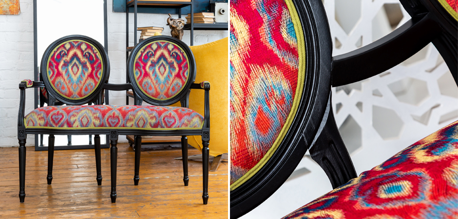 Диванетка Ikat Pattern Черная Диванетка Ikat Pattern Черная - Loft-Concept в Саратове