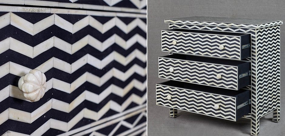 Комод инкрустация костью Inlaid Bone Chevron Комод инкрустация костью Inlaid Bone Chevron - Loft-Concept в Саратове