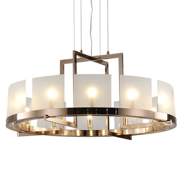 Люстра Powell and bonnell Halo Chandelier Белый Розовое золото в Саратове | Loft Concept 