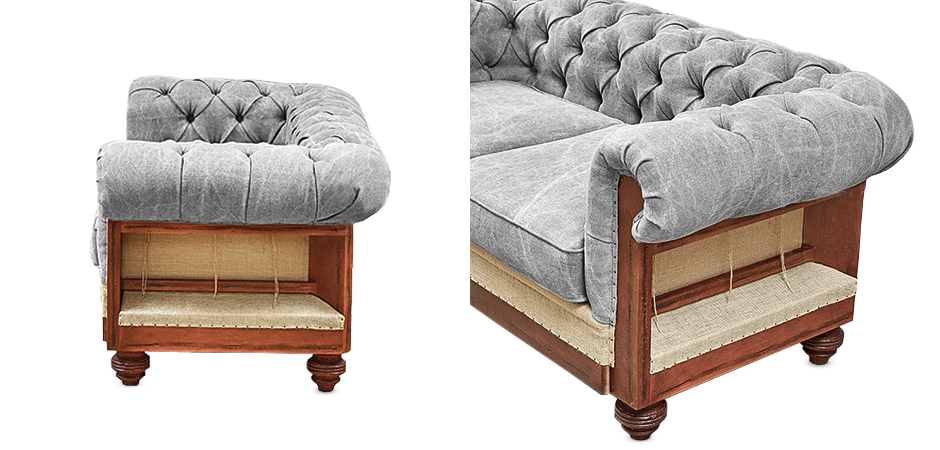 Диван Deconstructed Chesterfield Sofa double Gray - фото №1