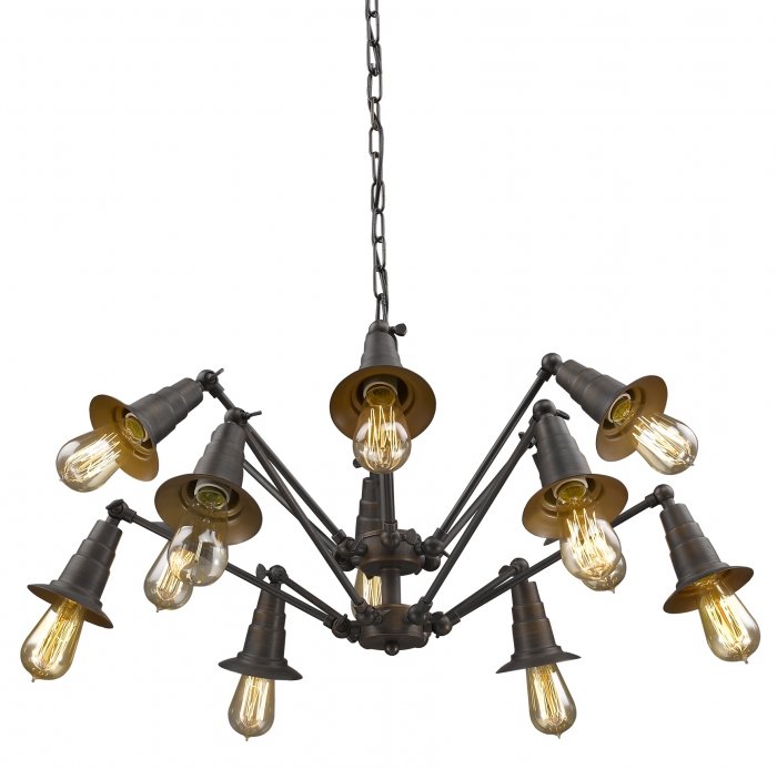 Люстра Loft Spider Chandelier 12 Коричневый винтаж Люстра Loft Spider Chandelier 12 Коричневый винтаж в Саратове | Loft Concept