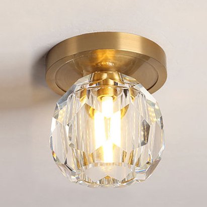 Потолочный светильник RH Boule de Cristal Single ceiling light Латунь Прозрачное Стекло в Саратове | Loft Concept 