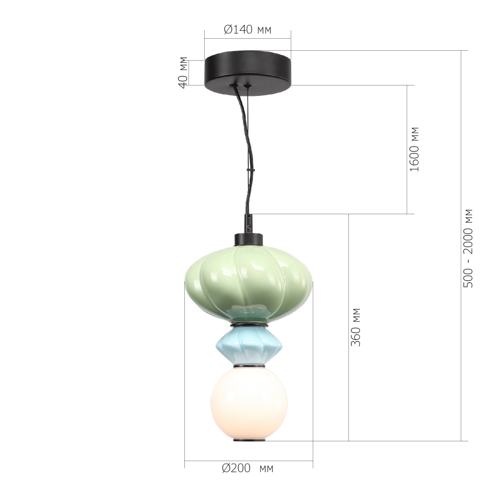 Подвесной светильник фигурный с керамическими элементами Fragrant Light в Саратове