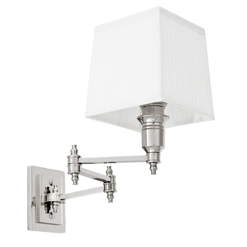 Бра Wall Lamp Lexington Swing Nickel+White Никель Белый в Саратове | Loft Concept 