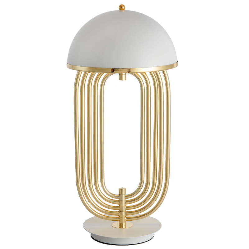 Настольная лампа Delightfull Turner Table Lamp White Глянцевое золото Белый Настольная лампа Delightfull Turner Table Lamp White Глянцевое золото Белый в Саратове | Loft Concept