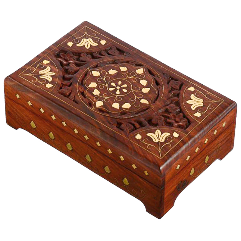 Шкатулка Pallvi Indian Inlay Box Коричневый в Саратове | Loft Concept 