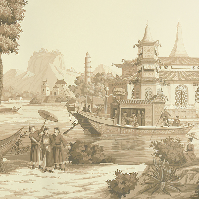 Обои ручная роспись Procession Chinoise Sepia on scenic paper Обои ручная роспись Procession Chinoise Sepia on scenic paper в Саратове | Loft Concept