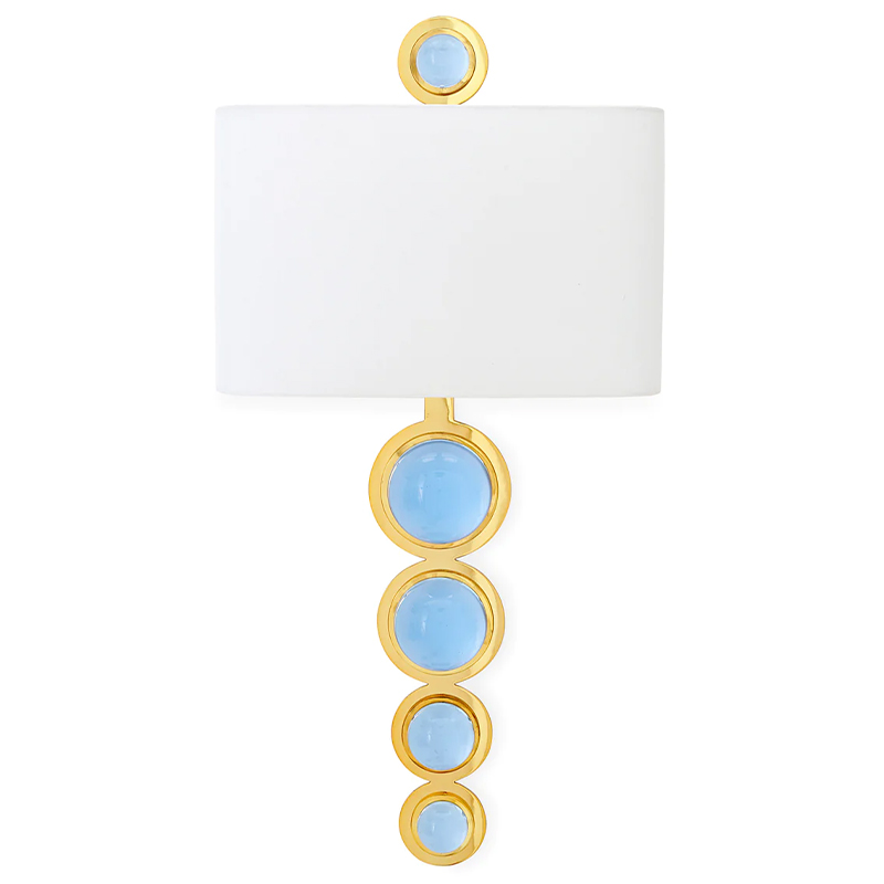 Бра GLOBO SCONCE Jonathan Adler Белый Голубой Золотой в Саратове | Loft Concept 