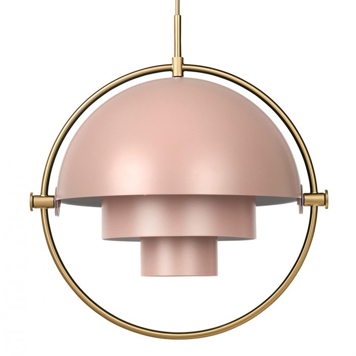 Люстра Louis Weisdorff Gubi Multi-lite Pendant Pink Латунь Дымчатая Роза в Саратове | Loft Concept 