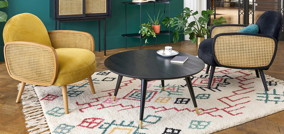 Круглый черный кофейный столик Круглый черный кофейный столик - Loft-Concept в Саратове