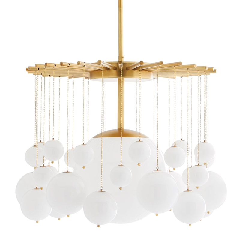 Люстра Arteriors MIRA CHANDELIER Золотой Белый в Саратове | Loft Concept 