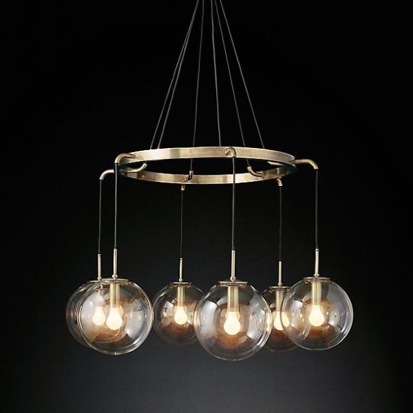 Люстра RH LANGUEDOC Round Chandelier Antique Brass Латунь Люстра RH LANGUEDOC Round Chandelier Antique Brass Латунь в Саратове | Loft Concept