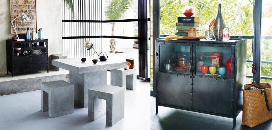 Буфет металлический в стиле Лофт Industrial Vitre Small Buffet Буфет металлический в стиле Лофт Industrial Vitre Small Buffet - Loft-Concept в Саратове
