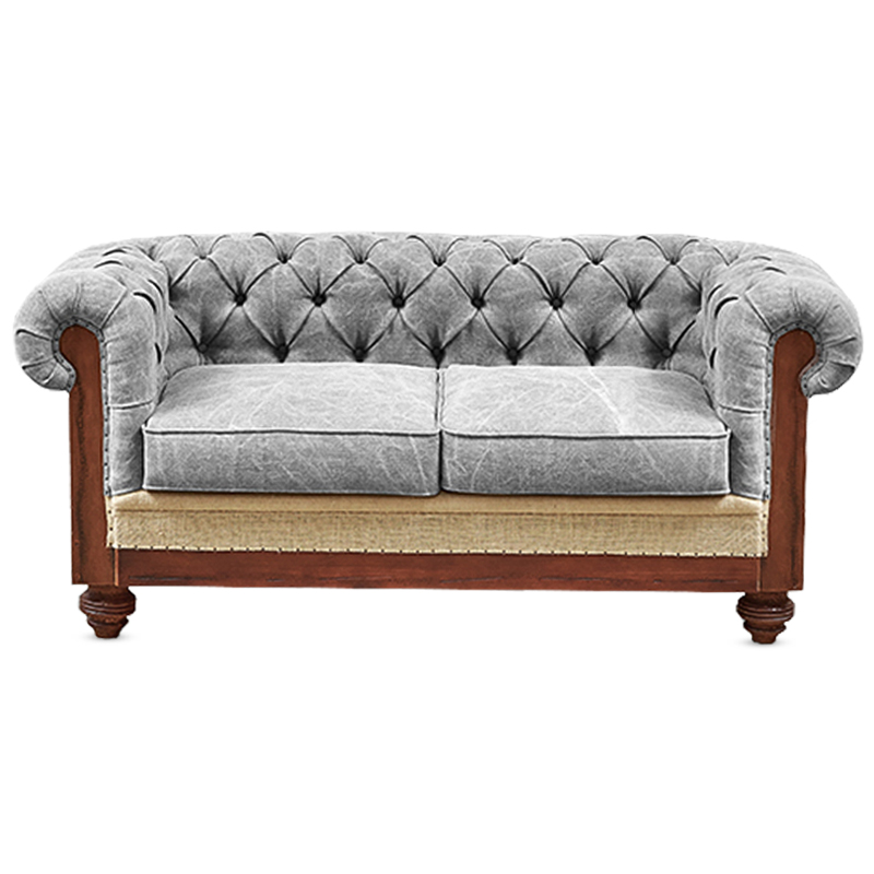 Диван Deconstructed Chesterfield Sofa double Gray Коричневый Бежево-серый Серый в Саратове | Loft Concept 