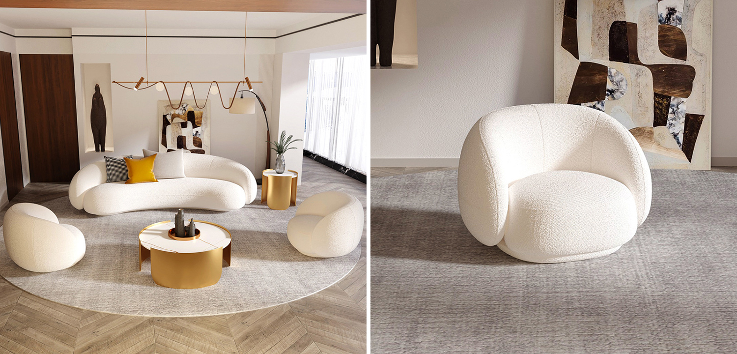 Кресло Irwin White Boucle Collection Armchair - фото