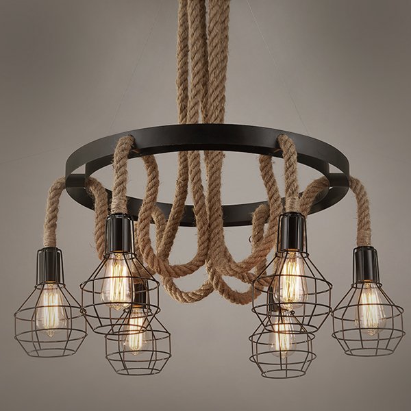 Люстра Loft Rope Chandelier cage VI  в Саратове | Loft Concept 