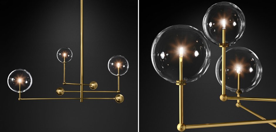 Подвесной светильник Globe Mobile 3 brass Подвесной светильник Globe Mobile 3 brass - Loft-Concept в Саратове