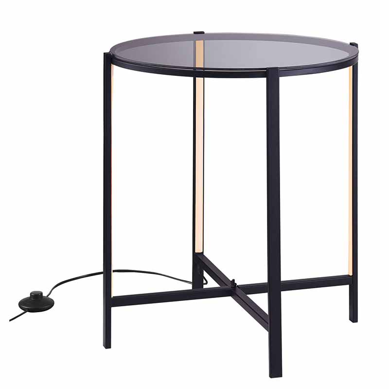 Приставной стол Galia Side Table Black LED Черный в Саратове | Loft Concept 