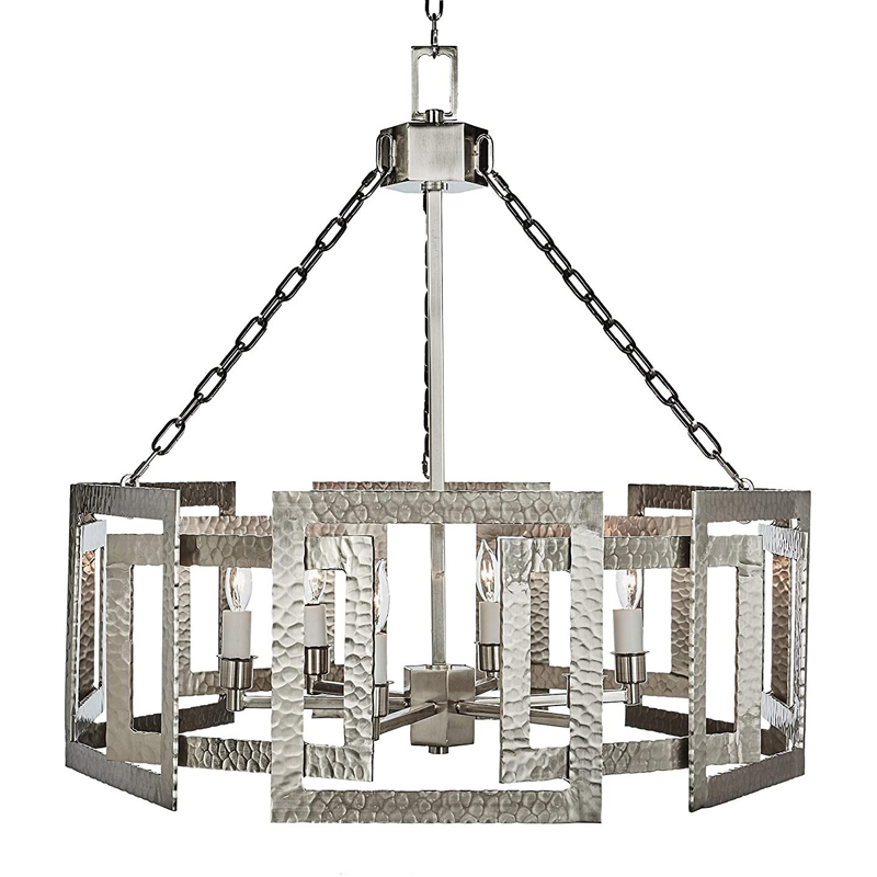 Люстра Textured Cage Pendant Lamp Silver Chandelier Серебряный в Саратове | Loft Concept 