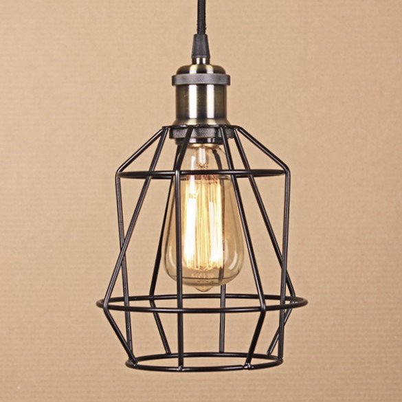 Подвесной светильник Wire Cage Pendant Pripl Black Черный в Саратове | Loft Concept 