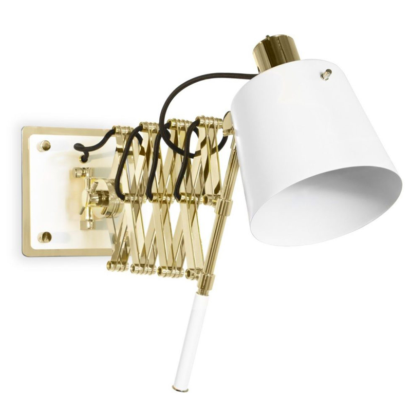 Бра PASTORIUS WALL LAMP White Белый Глянцевое золото в Саратове | Loft Concept 