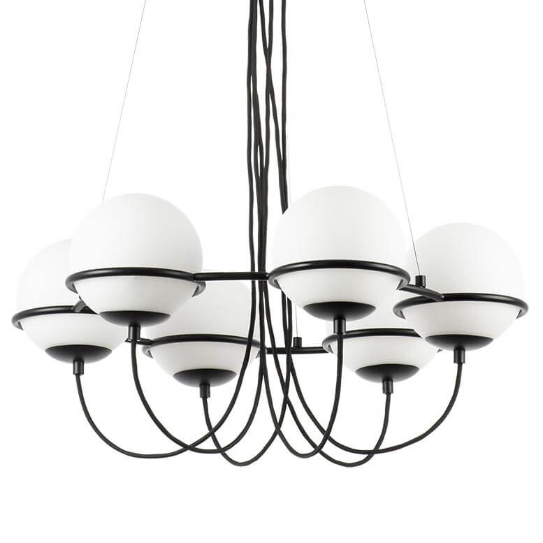 Люстра Melissa Chandelier Black 6 Белый Черный в Саратове | Loft Concept 