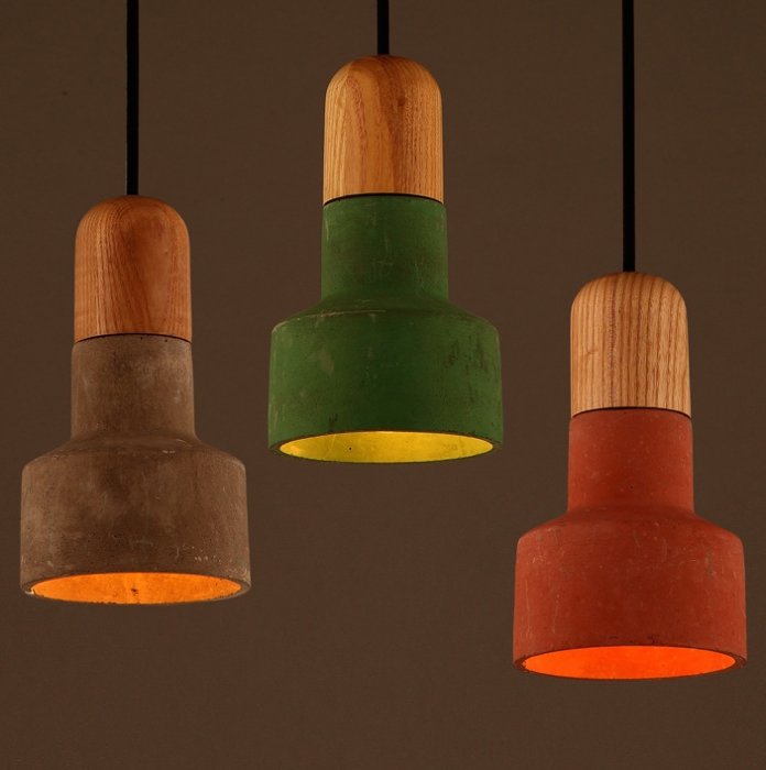 Подвесной светильник Art Concrete Wooden Cope Подвесной светильник Art Concrete Wooden Cope в Саратове | Loft Concept