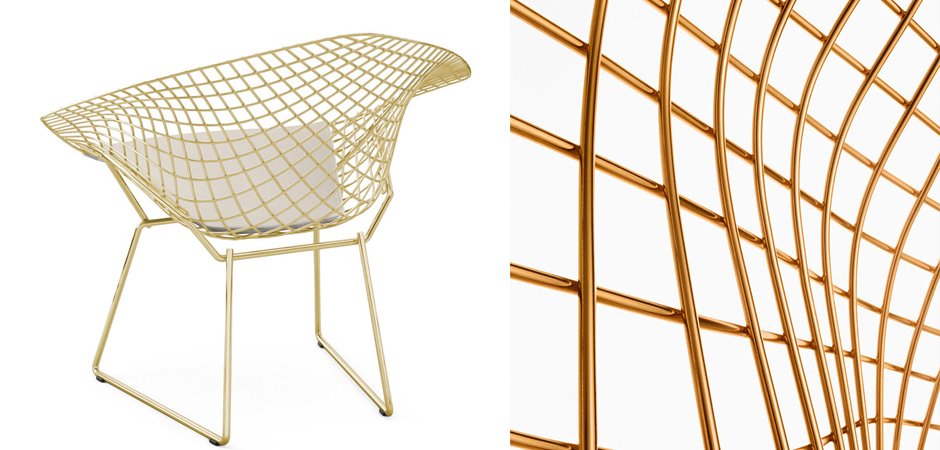 Кресло Bertoia Diamond Chair Gold Кресло Bertoia Diamond Chair Gold - Loft-Concept в Саратове