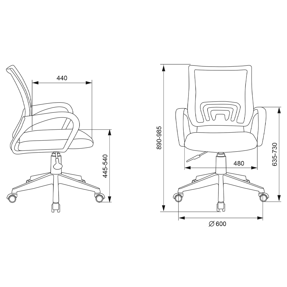 Офисное кресло с основанием из белого пластика Desk chairs Green в Саратове