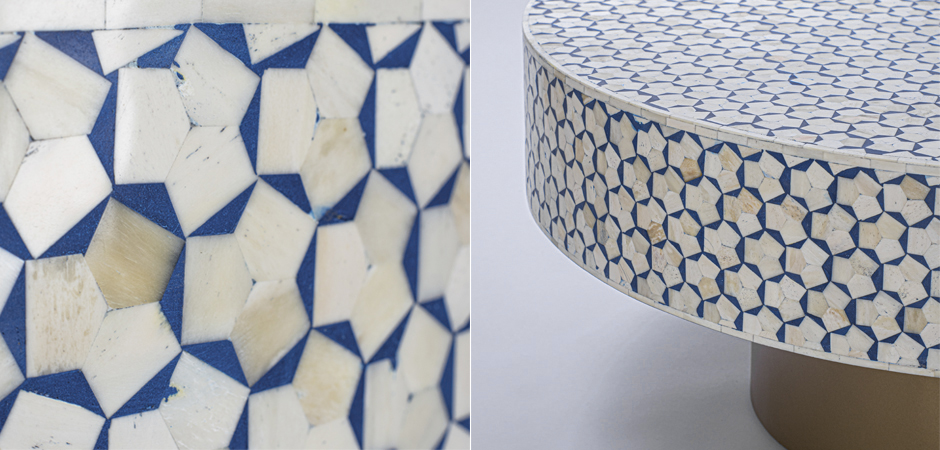 Стол голубой отделка кость BONE INLAY COFFEE TABLE Стол голубой отделка кость BONE INLAY COFFEE TABLE - Loft-Concept в Саратове