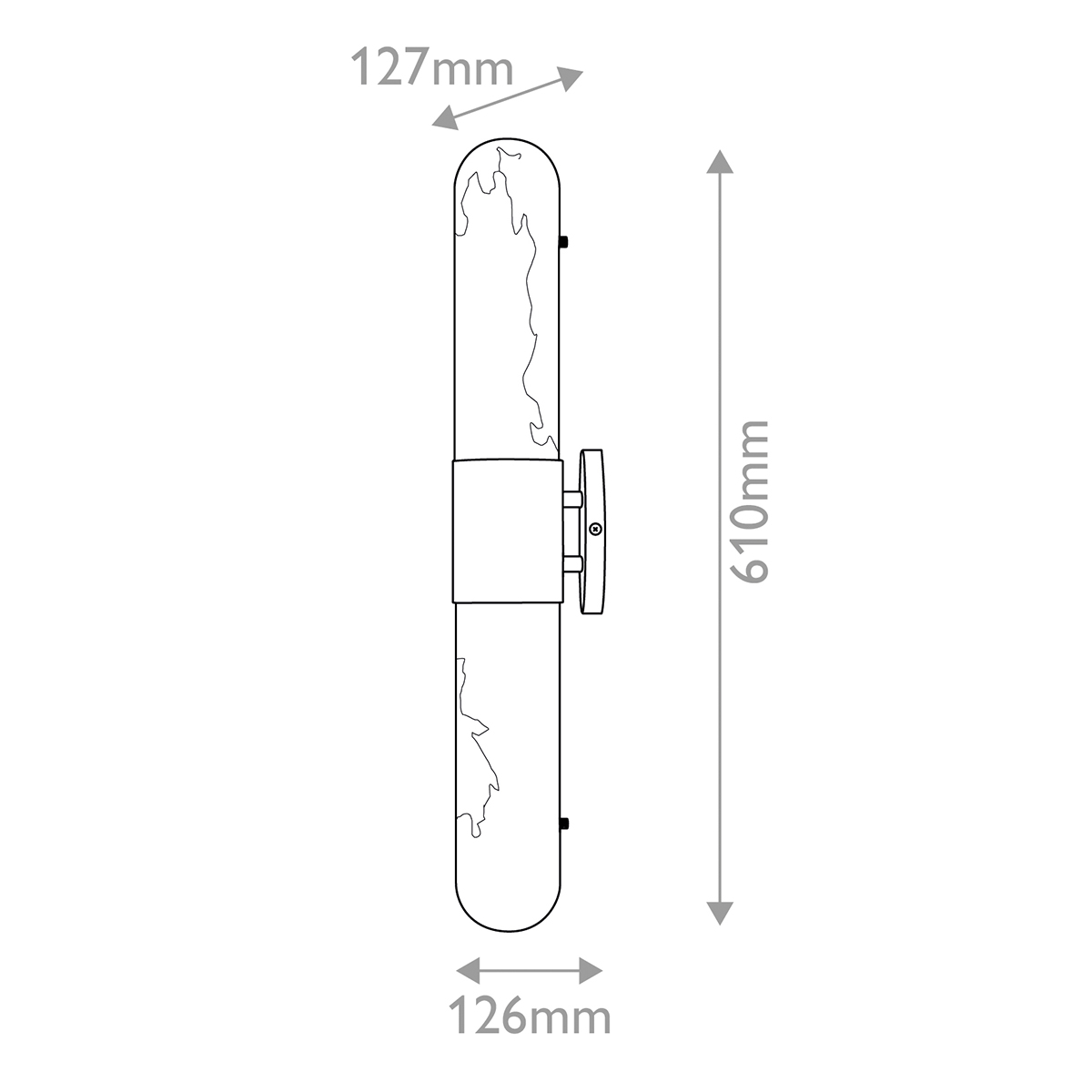 Бра для ванных комнат вертикальное с вытянутым плафоном из алебастра Hinkley в Саратове