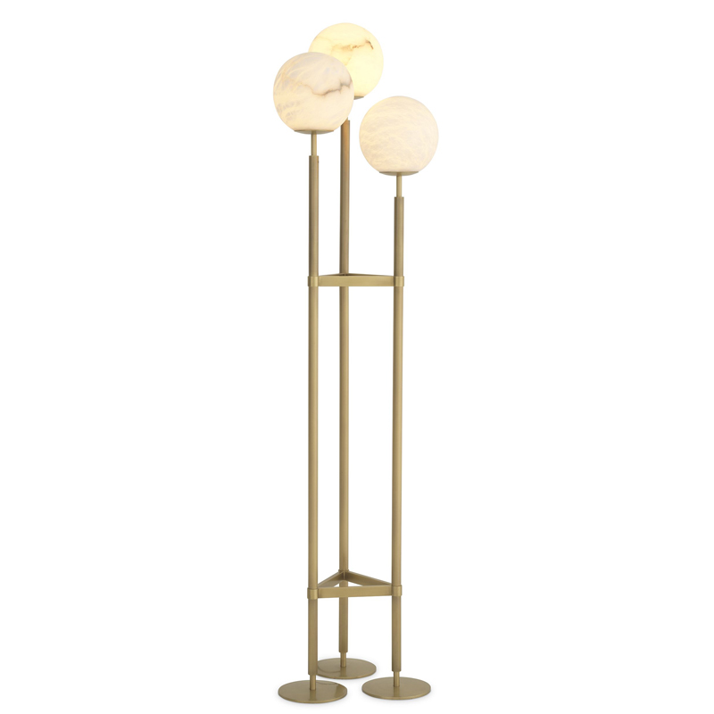 Торшер Eichholtz Floor Lamp Fiori Латунь Белый в Саратове | Loft Concept 