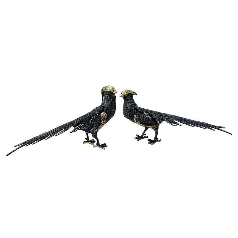 Статуэтка бронзовая пара Фазаны синие Bronze Birds Бронза Синий Статуэтка бронзовая пара Фазаны синие Bronze Birds Бронза Синий в Саратове | Loft Concept