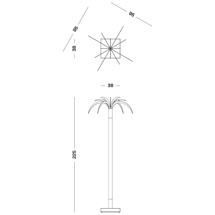 Дизайнерский торшер в виде пальмы Poltronova Sanremo Floor Lamp в Саратове