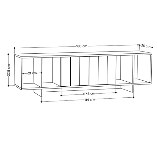 ТВ-тумба с откидной дверцей и 4-мя полками ZITANO TV STAND OAK в Саратове