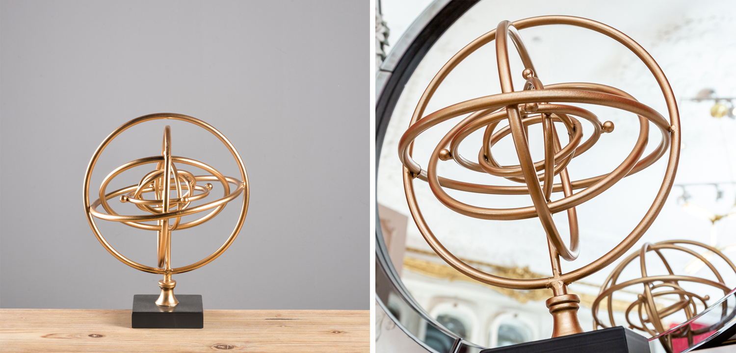 Статуэтка Sphere Sundial gold - фото